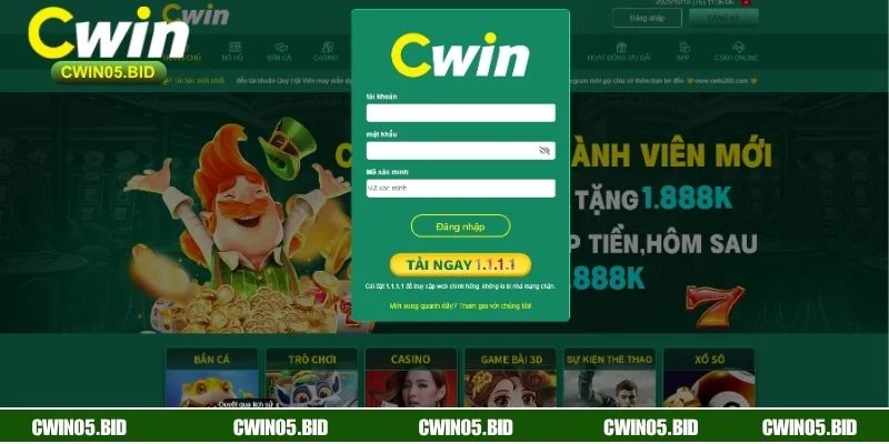 Đăng nhập CWIN dễ dàng chỉ với ba bước đơn giản
