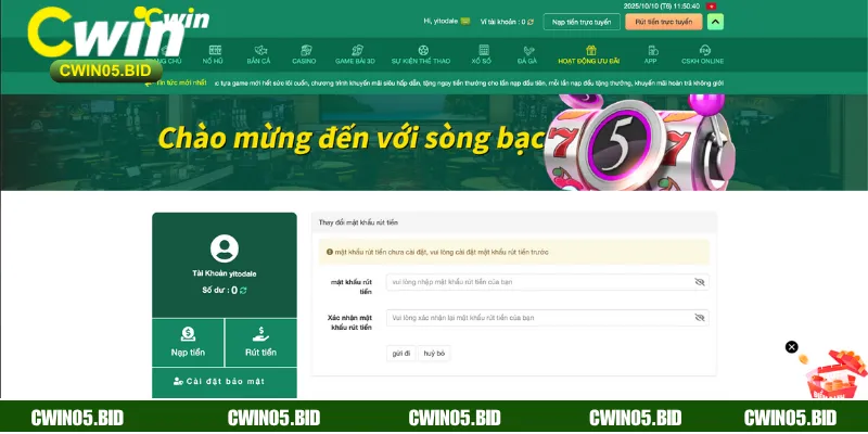 Hướng dẫn chi tiết từng bước rút tiền Cwin trực tuyến