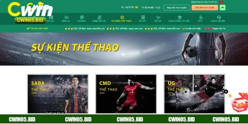 Thể thao CWIN mang đến trải nghiệm cá cược đỉnh cao