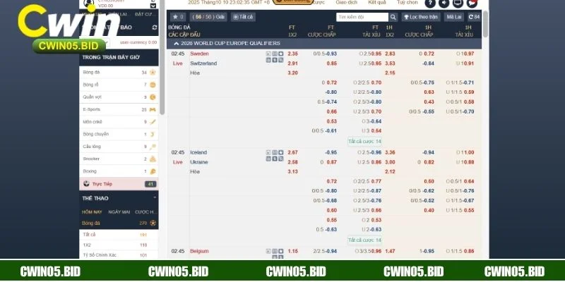 Top sản phẩm thể thao CWIN hấp dẫn, đa dạng và dễ thắng